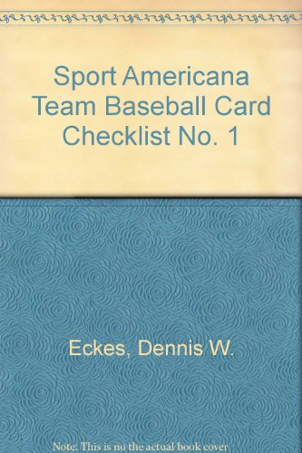 Beispielbild fr Sport Americana Team Baseball Card Checklist No. 1 zum Verkauf von books4u31