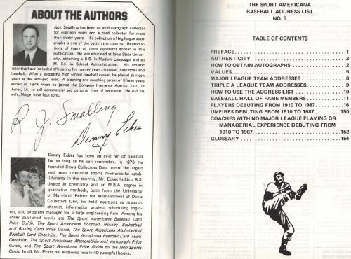Imagen de archivo de Sport Americana Baseball Address List, No. 5 a la venta por Willis Monie-Books, ABAA
