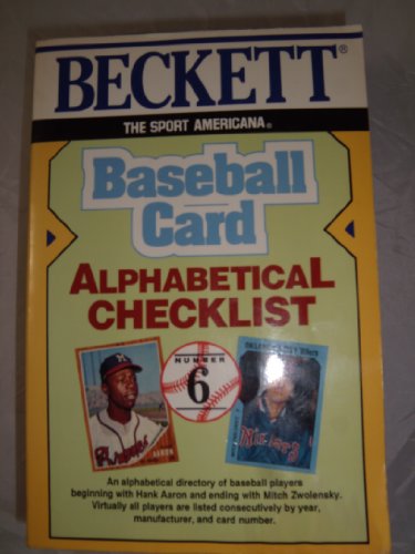 Imagen de archivo de Baseball Card Alphabetical Checklist a la venta por Better World Books