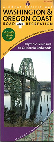 Stock image for Washington & Oregon Coast Road & Recreation MemoryFold Map, 6th Edition for sale by Book Deals