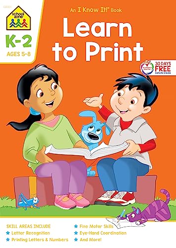 Beispielbild fr School Zone - Manuscript Writing Workbook - Ages 5 to 7, Kindergarten, 1st Grade, 2nd Grade, Printing Letters & Numbers, Letter Recognition, Tracing, and More (School Zone I Know It!? Workbook Series) zum Verkauf von SecondSale