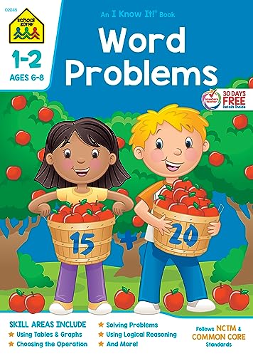 Beispielbild fr School Zone - Word Problems Workbook - 32 Pages, Ages 6 to 8, 1st Grade, 2nd Grade, Math, Reading, Story Problems, Tables & Graphs, Operations, and More (School Zone I Know It!® Workbook Series) zum Verkauf von ThriftBooks-Atlanta