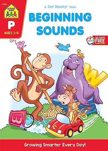 Beispielbild fr School Zone - Beginning Sounds Workbook - Ages 3 to 5, Preschool to Kindergarten, Letter-Object and Letter-Sound Association, Letter Sounds, Alphabet, and More (School Zone Get Ready!? Book Series) zum Verkauf von Gulf Coast Books