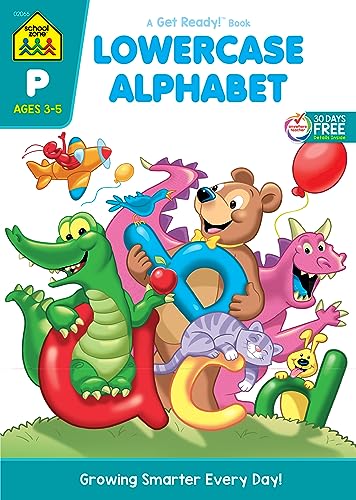 Stock image for School Zone - Lowercase Alphabet Workbook - 32 Pages, Ages 3 to 5, Preschool to Kindergarten, ABC's, Letters, Tracing, Printing, Writing, Manuscript, and More (School Zone Get Ready!? Book Series) for sale by Gulf Coast Books