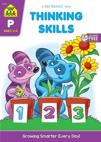 Beispielbild fr School Zone - Thinking Skills Workbook - Ages 3 to 5, Preschool, Kindergarten, Observation, Problem-Solving, Picture Puzzles, Sequencing, Logic, and More zum Verkauf von SecondSale