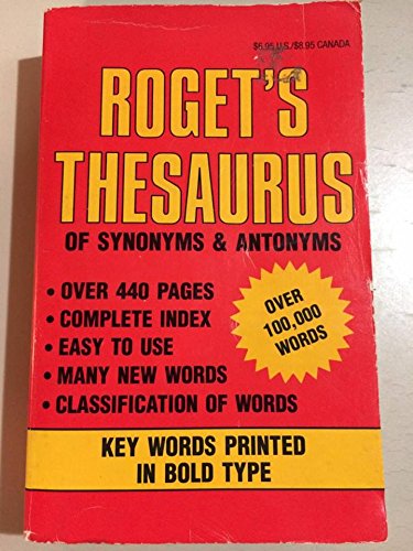 9780938261087: Roget's Thesaurus of Synonyms & Antonyms