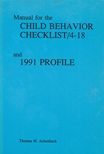 Imagen de archivo de Manual for Child Behavior Checklist 4-18, 1991 Profile a la venta por HPB-Emerald