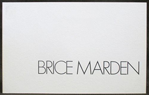 Brice Marden, Marbles, Paintings, and Drawings: October 29-27 November 1982 [catalog of an Exhibi...