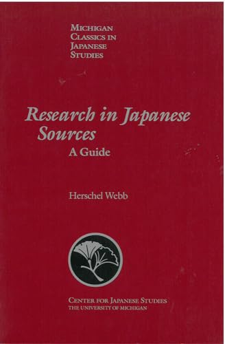 Imagen de archivo de Research in Japanese Sources: A Guide (Michigan Classics in Japanese Studies) a la venta por Textbooks_Source