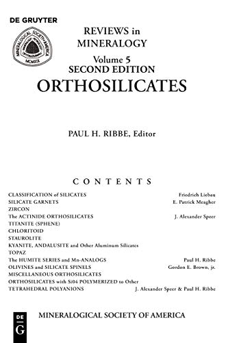 Beispielbild fr Orthosilicates (Reviews in Mineralogy). Volume 5, Second Edition zum Verkauf von Zubal-Books, Since 1961