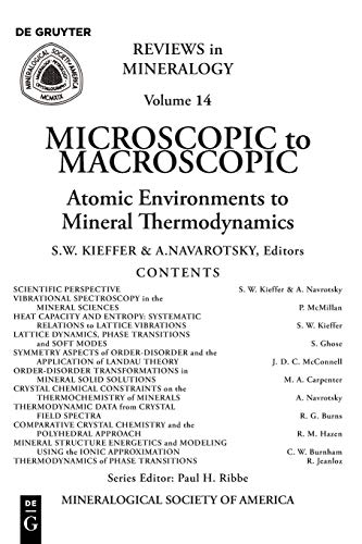 Beispielbild fr Microscopic to Macroscopic : Atomic Environments to Mineral Thermodynamics zum Verkauf von Better World Books