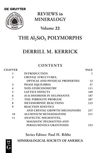 Imagen de archivo de The Al2SiO5 Polymorphs (Reviews in Mineralogy & Geochemistry, 22) a la venta por Lucky's Textbooks