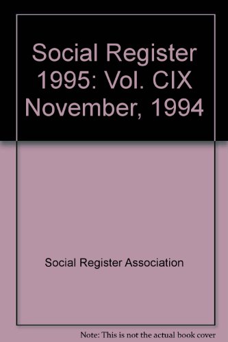 Stock image for Social Register 1995: Vol. CIX November, 1994 for sale by SecondSale