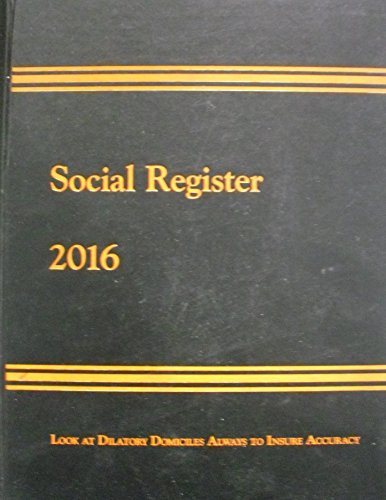 Stock image for Social Register 2016 for sale by ThriftBooks-Atlanta