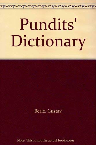 Stock image for Pundits* Dictionary for sale by dsmbooks