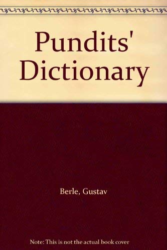9780940523005: Pundits' Dictionary