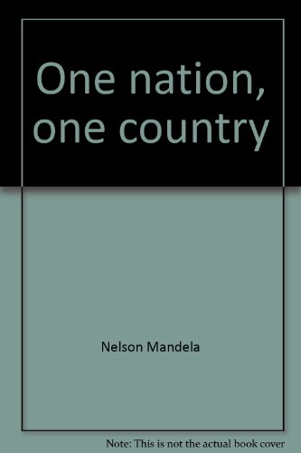 Imagen de archivo de One nation, one country (Statements) a la venta por Better World Books