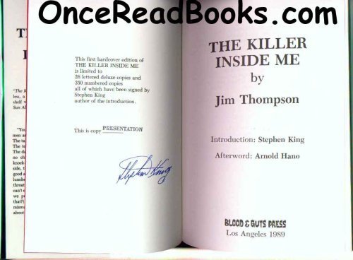 9780940941076: The Killer Inside Me/Deluxe Signed by Stephen King