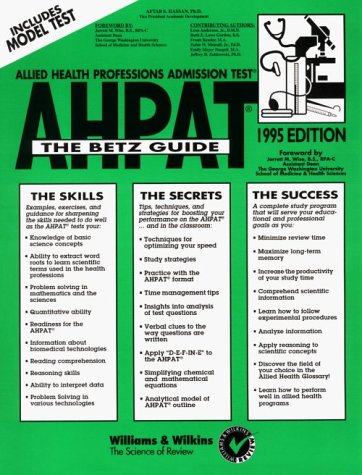 Stock image for Allied Health Professions Admission Test: The Betz Guide (Serial) for sale by dsmbooks