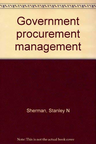 9780941448017: Government procurement management