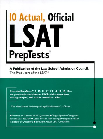 Beispielbild fr 10 Actual, Official Lsat Preptests (Lsat Series) zum Verkauf von Reliant Bookstore