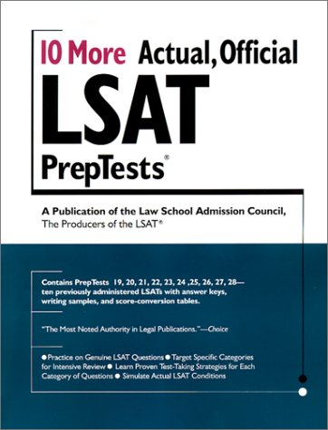 Stock image for 10 More Actual, Official LSAT PrepTests (Lsat Series) for sale by Jenson Books Inc