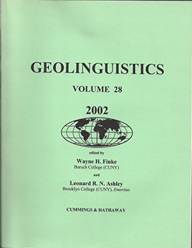 Stock image for Geolinguistics, Vol. 28 for sale by Alplaus Books