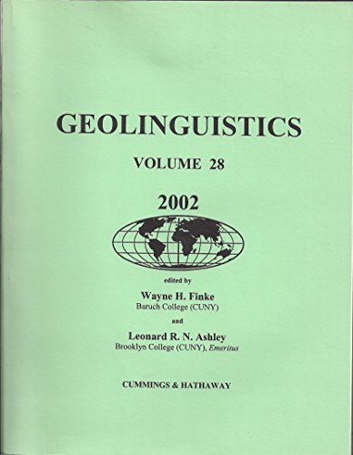 9780943025971: Geolinguistics, Vol. 28