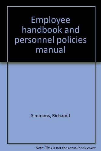 Imagen de archivo de Employee handbook and personnel policies manual a la venta por Readers Cove Used Books & Gallery