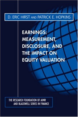 Imagen de archivo de Earnings: Measurement, Disclosure, and the Impact on Equity Valuation a la venta por Save With Sam