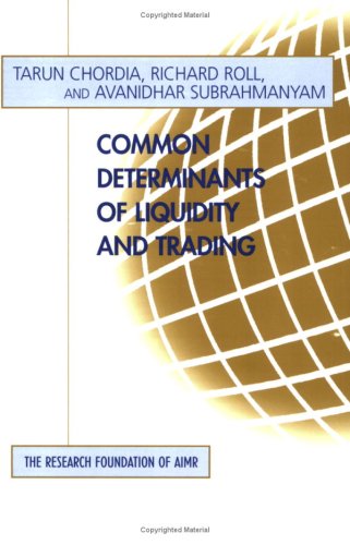 Stock image for Common Determinants of Liquidity and Trading for sale by dsmbooks