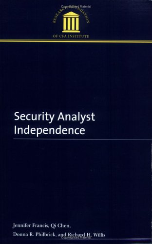 Imagen de archivo de Security Analyst Independence a la venta por Phatpocket Limited