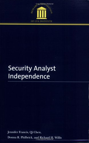Stock image for Security Analyst Independence for sale by Phatpocket Limited