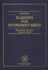 Imagen de archivo de Planning for Retirement Needs (Huebner School Series) a la venta por HPB-Red