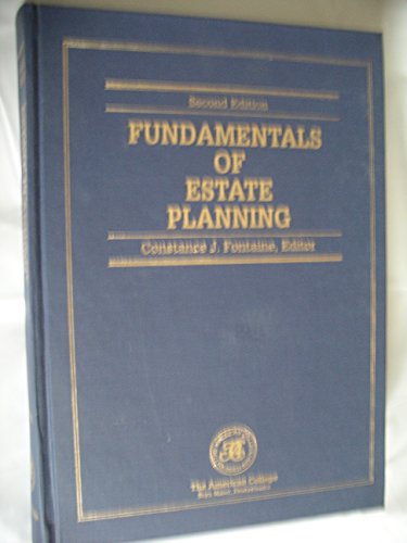 Beispielbild fr Fundamentals of Estate Planning (Huebner School series) zum Verkauf von HPB-Red
