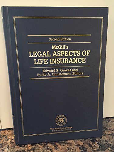 Beispielbild fr McGill's Legal Aspects of Life Insurance zum Verkauf von K & L KICKIN'  BOOKS