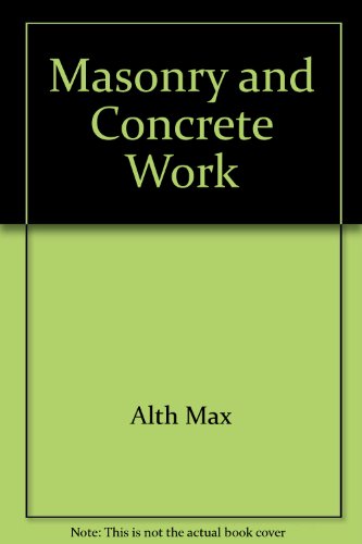 Imagen de archivo de Masonry and Concrete Work a la venta por Wonder Book