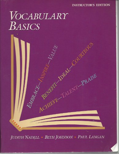 Stock image for Vocabulary Basics for sale by Front Cover Books