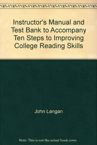 9780944210413: Ten Steps to Improving College Reading Skills: Teacher's Manual and Test Bank