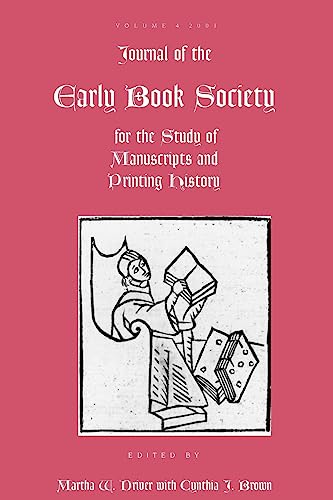 9780944473566: Journal of the Early Book Society: For the Study of Manuscripts and Printing History: 4 (Jebs)