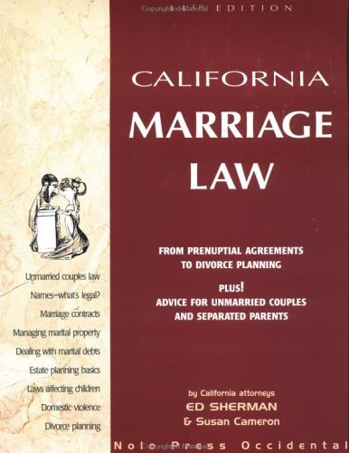 Beispielbild fr California Marriage Law: From Prenuptial Agreements to Divorce Planning zum Verkauf von HPB-Red