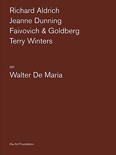 9780944521847: Artists on Walter De Maria (Artists on Artists Lecture Series)