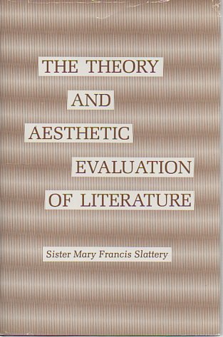 Imagen de archivo de The Theory and Aesthetic Evaluation of Literature a la venta por Better World Books