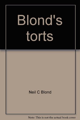 Stock image for Blond's Torts for sale by Better World Books