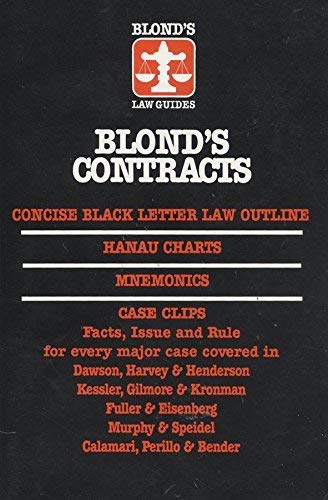 9780945819288: Title: Contracts BLONDS LAW GUIDES