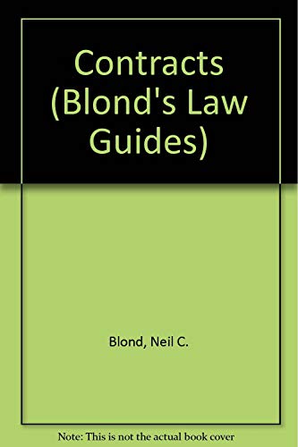 Beispielbild fr Contracts (Blond's Law Guides) zum Verkauf von Wonder Book