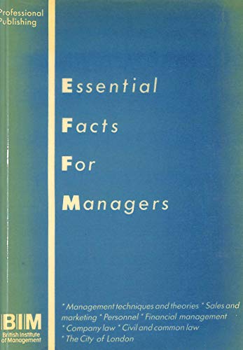 Stock image for Essential Facts for Managers for sale by Anybook.com