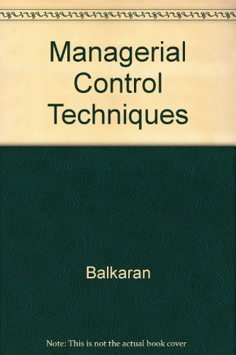 Managerial Control Techniques (9780948036514) by Balkaran