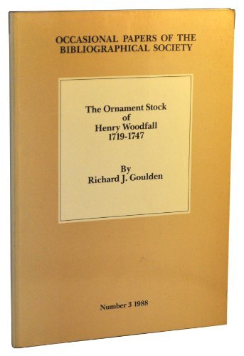 Beispielbild fr Ornament Stock of Henry Woodfall, 1719-47 zum Verkauf von Better World Books