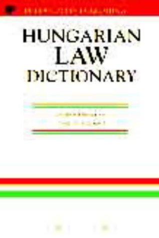 Hungarian Law Dictionary (9780948549953) by Collin, PH